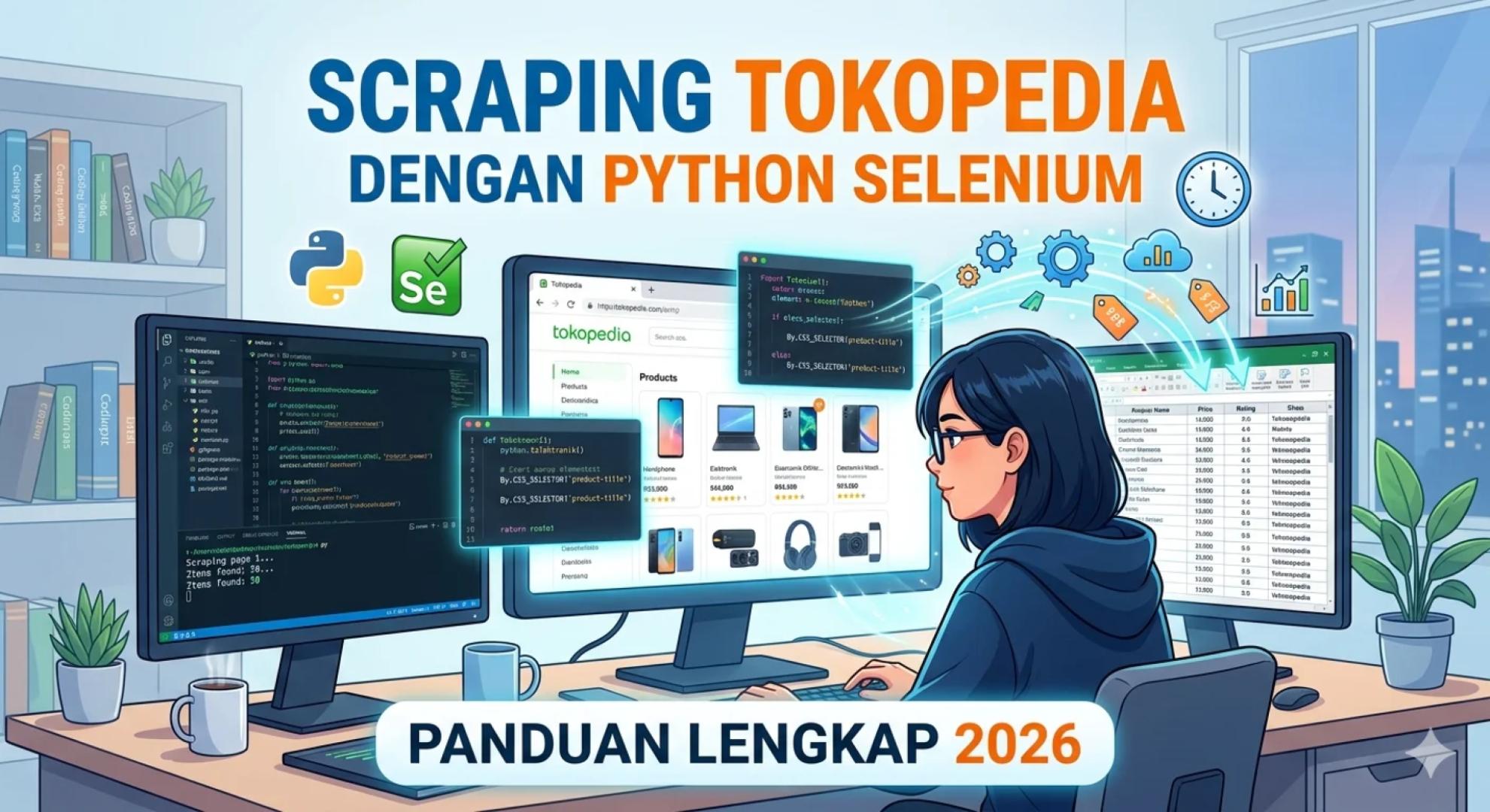 Scraping Tokopedia dengan Python Selenium: Panduan Lengkap 2026