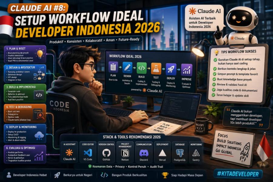 Claude AI #8: Setup Workflow Ideal Developer Indonesia 2026