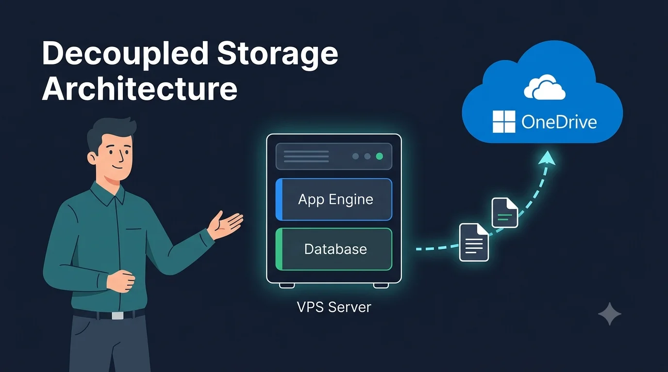 Decoupled Storage Architecture — Optimasi Penyimpanan Aplikasi Internal via Microsoft OneDrive