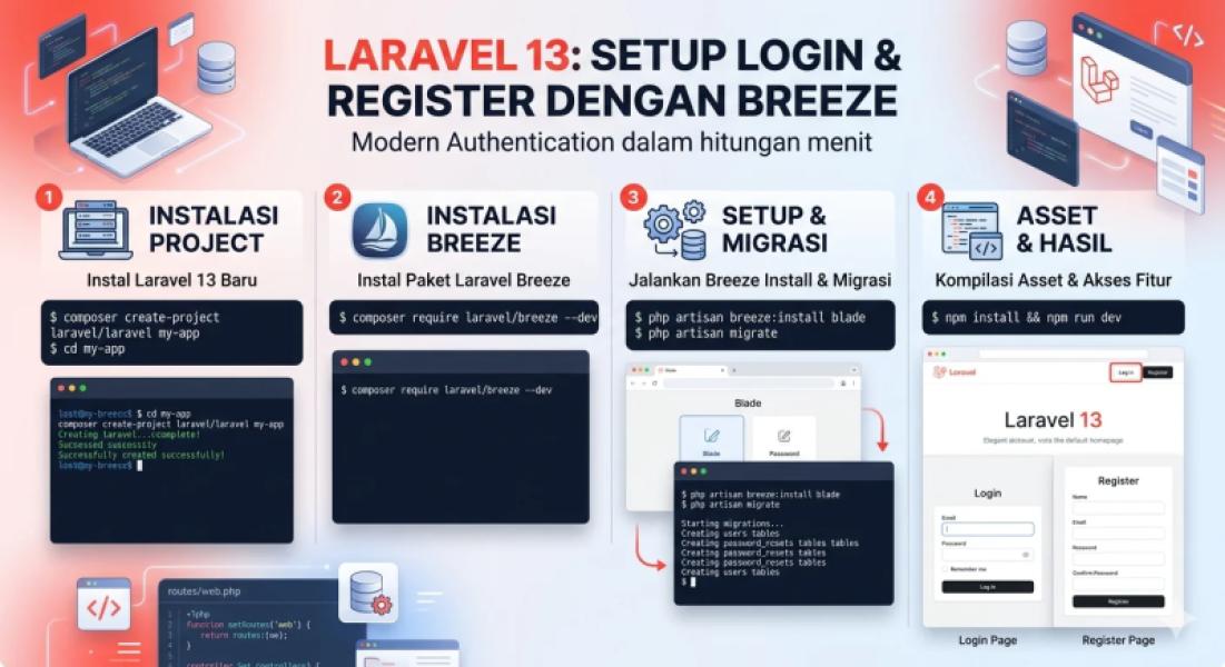 Laravel 13: Setup Login & Register dengan Breeze